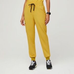 Figs Women’s High Waisted Zamora Yellow Gold Mustard Jogger Scrubs Pants. Small.